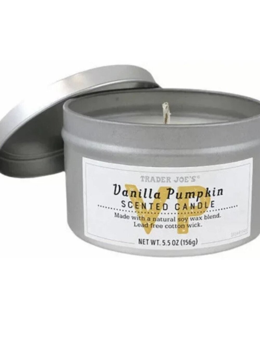 Set of 2 Trader Joe's Vanilla Pumpkin Scented Candles Seasonal NEW - Picture 3 of 4